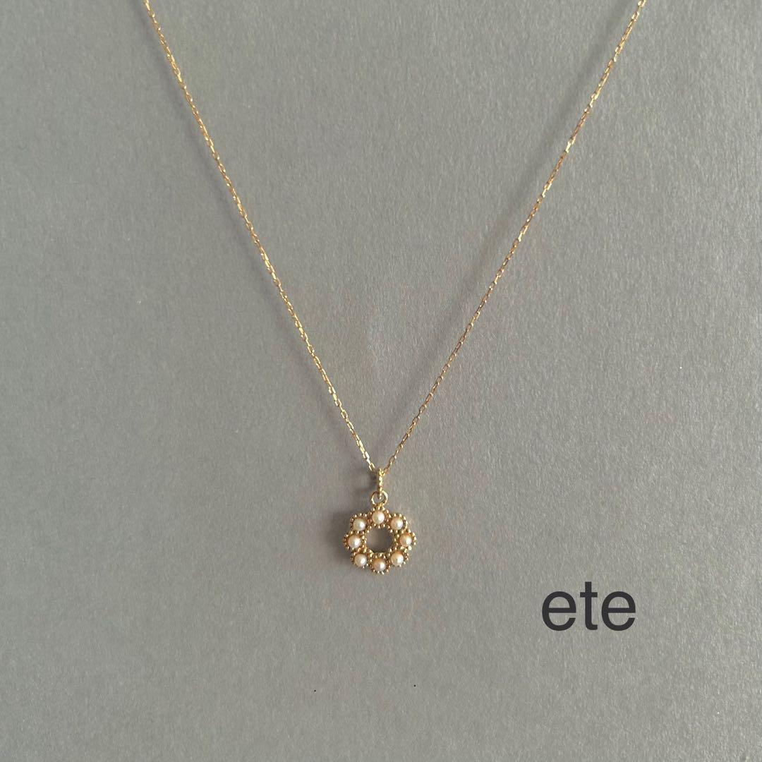ete パールネックレス　K10イエローゴールド
