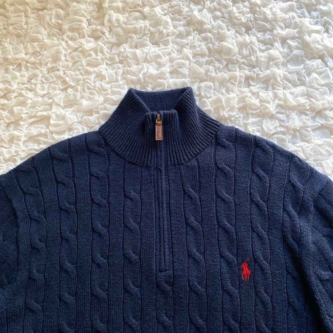 【新品未使用】POLO RALPH LAUREN ハーフジップ ケーブルニット