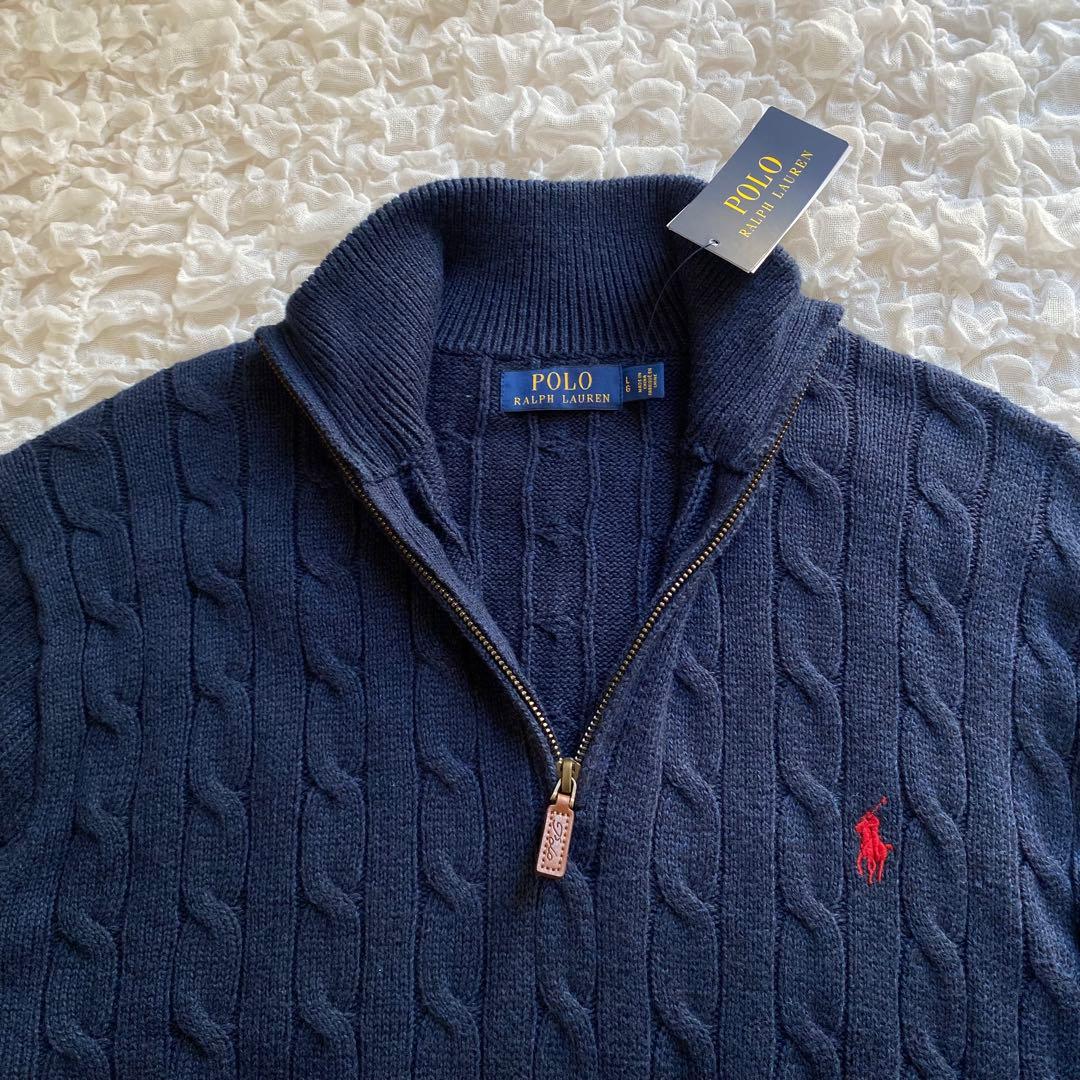 【新品未使用】POLO RALPH LAUREN ハーフジップ ケーブルニット