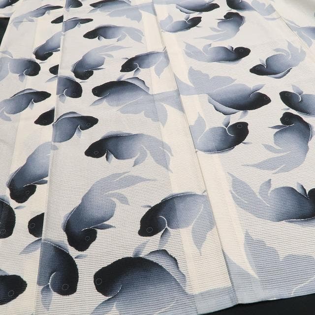 sarah_tokyo 新品 綿絽 紫織庵 友禅染 大金魚 浴衣 6497