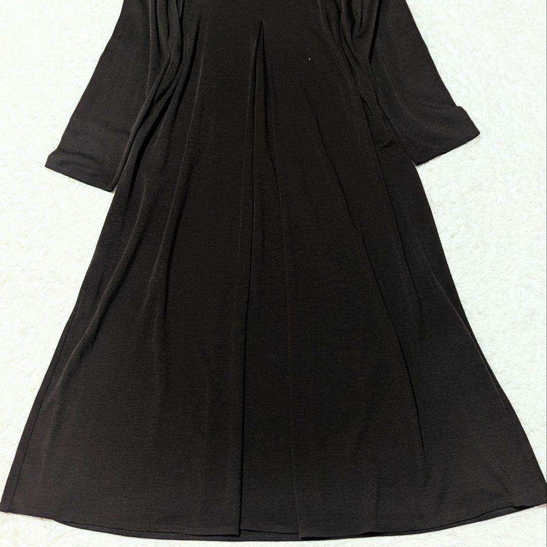 極美品◎ヨーガンレール マキシ丈ワンピース ゆったり Vネック M ブラウン 茶