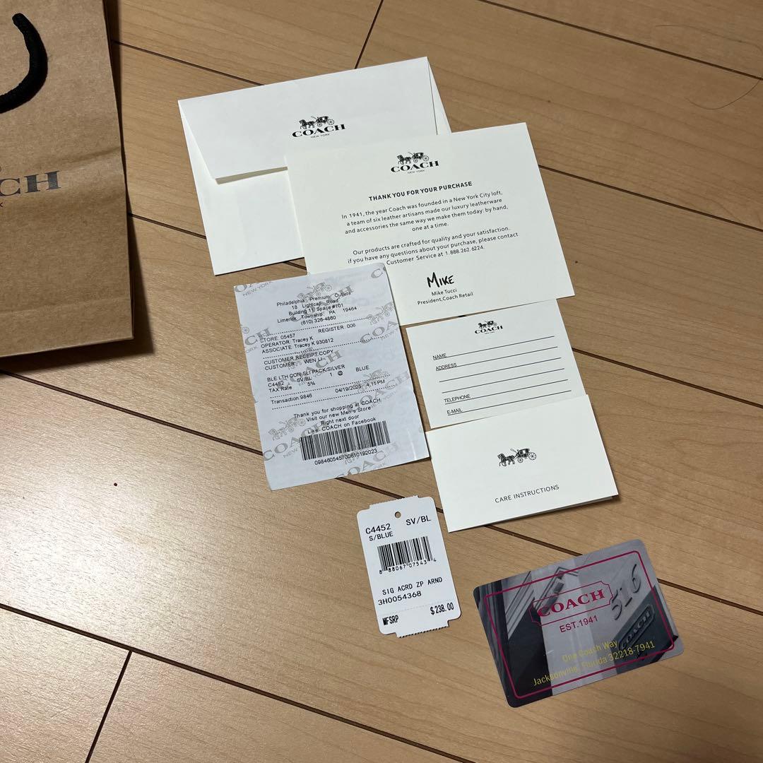 COACH ブルー長財布