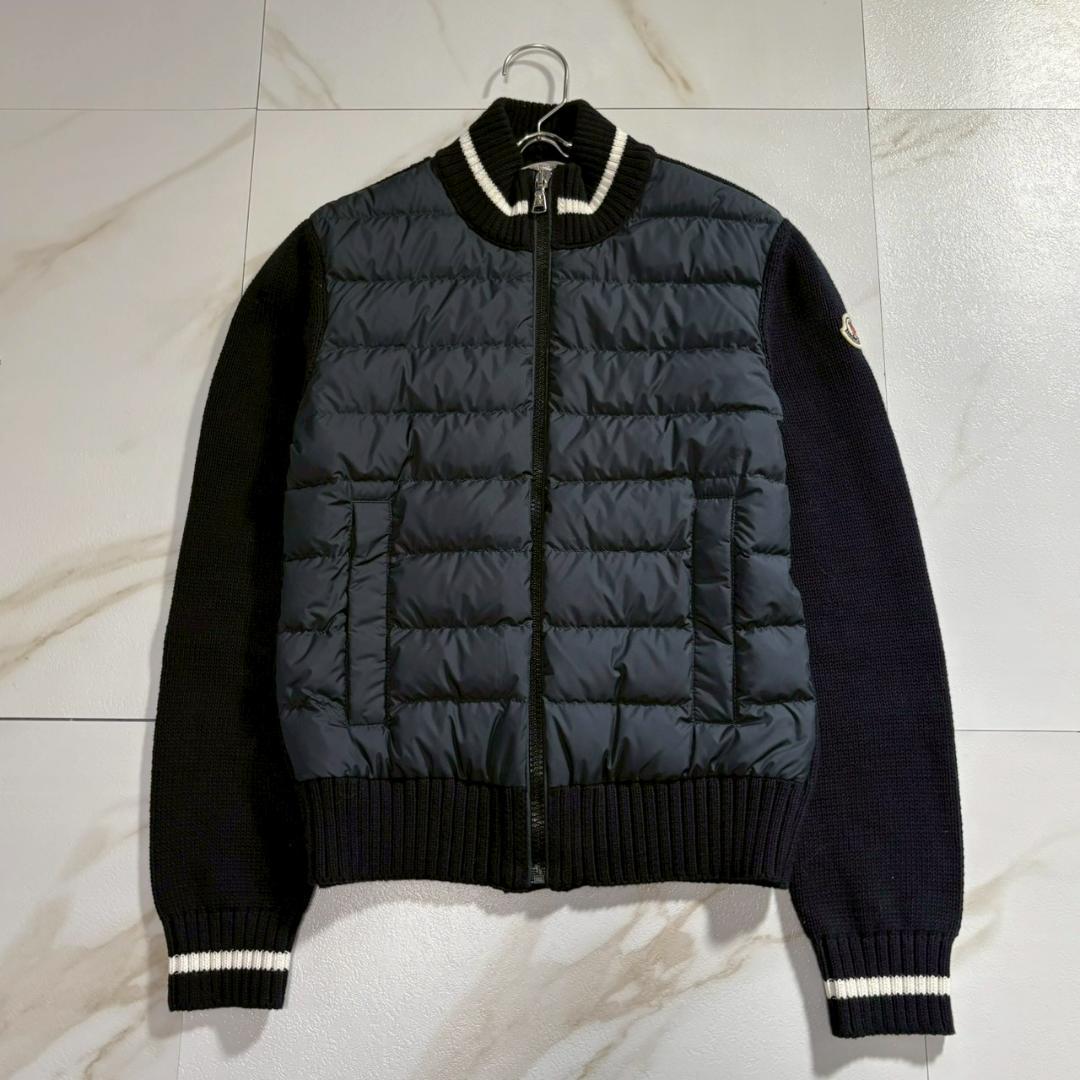 【極美品】モンクレール 25年モデル ダウン カーディガン 切り替え ワッペン