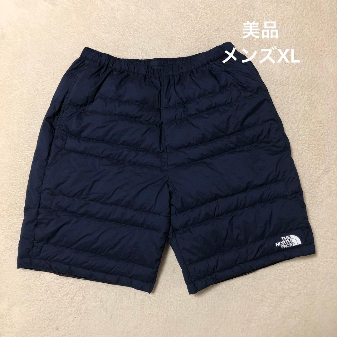 美品　ザノースフェイス　サンダーショーツ　ダウンショーツ　ネイビー　XL