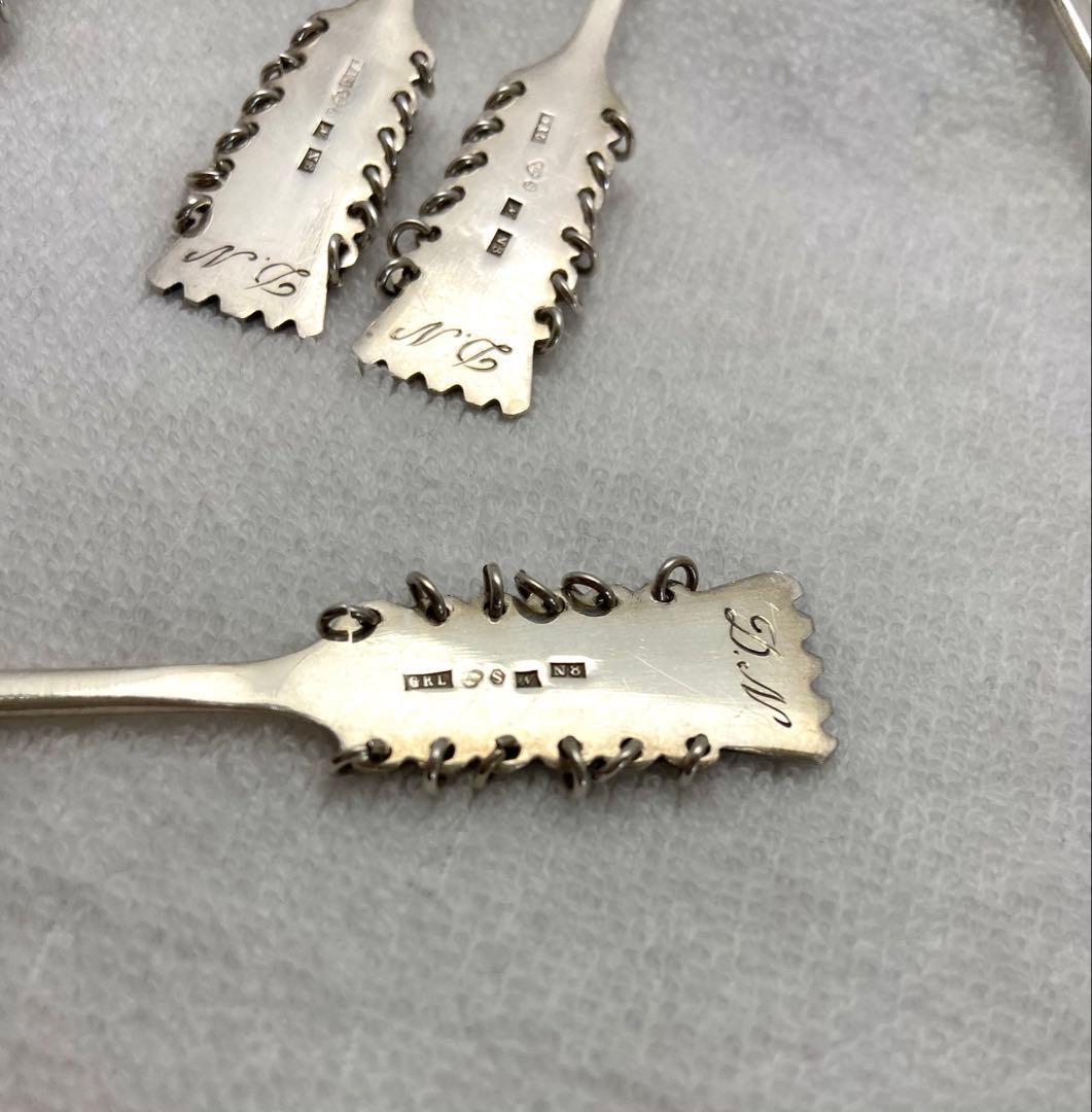 スウェーデン製 ハンドメイド シルバー スプーン 6本セット（2セット×3絵柄）