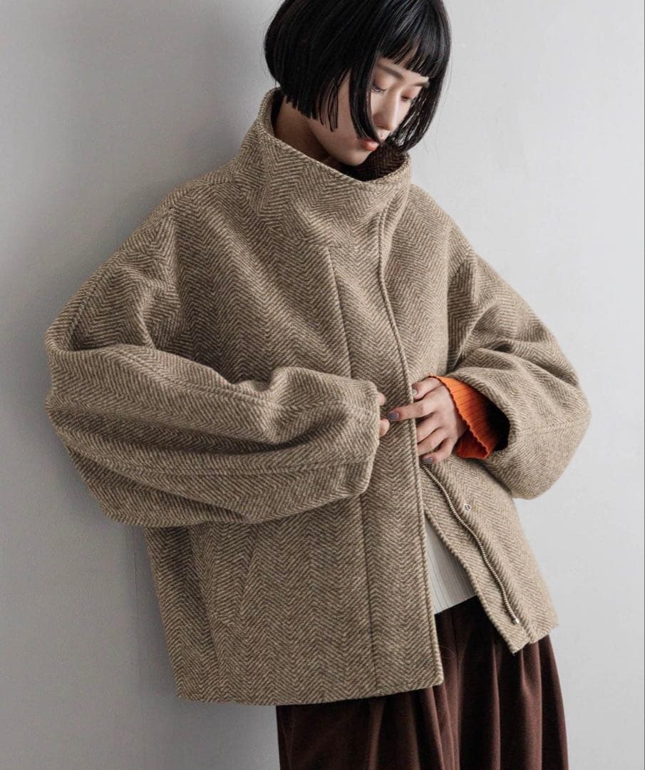 LOWRYS FARM ウーリーテックスタンドブルゾン ベージュ フリー