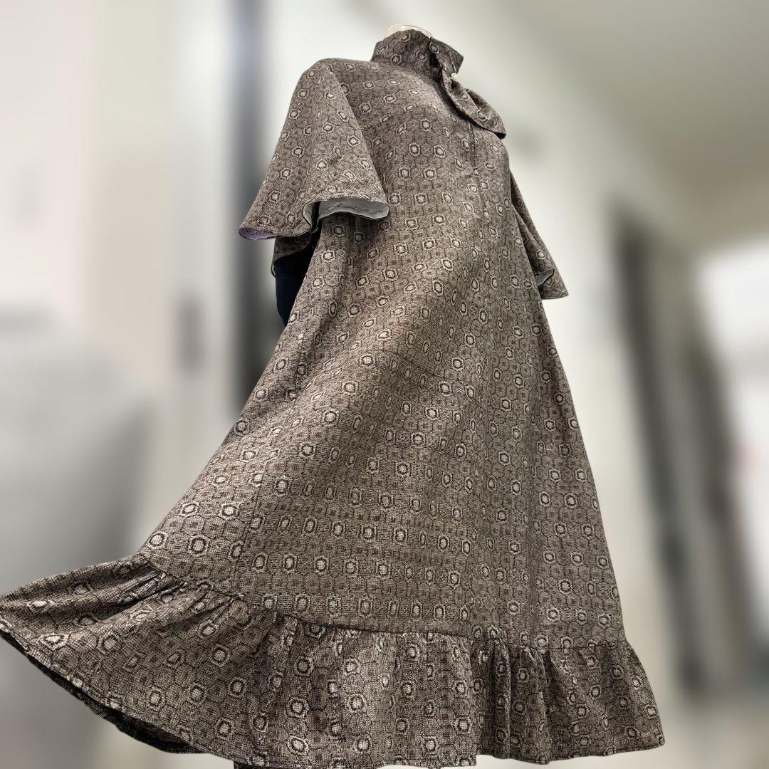 大島紬着物リメイクAラインワンピース