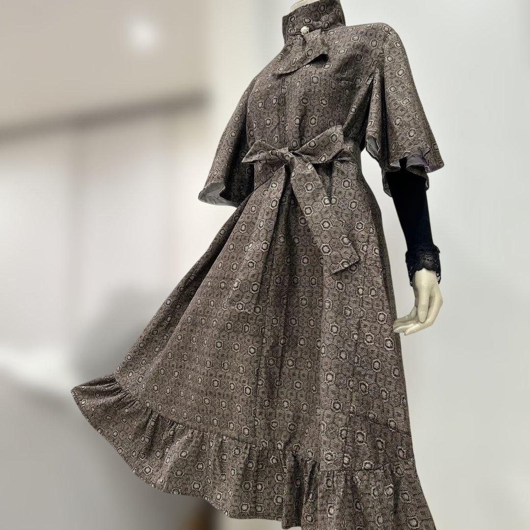 大島紬着物リメイクAラインワンピース