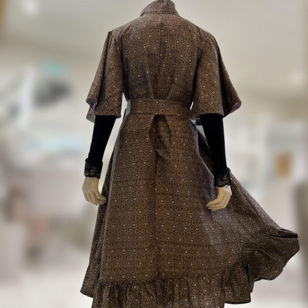 大島紬着物リメイクAラインワンピース