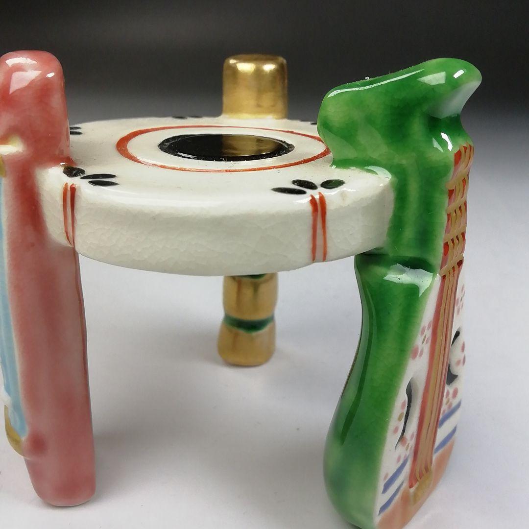 Ｔ７２２　蓋置　『楽器蓋置』『今岡三四郎 造』　共箱　茶道具