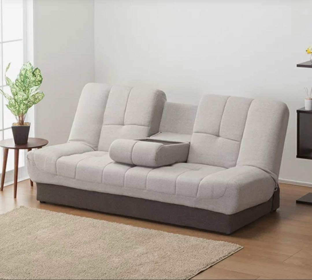 【送料込み】ソファベッド テーブル付き 収納付き