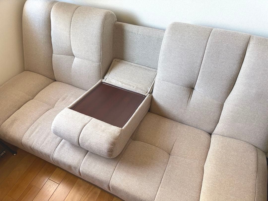 【送料込み】ソファベッド テーブル付き 収納付き