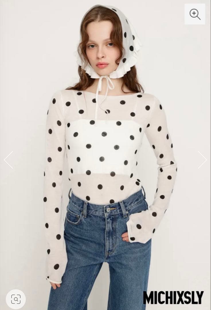 MICHIXSLY DOTS KNIT トップス　ミチスライドットニットトップス