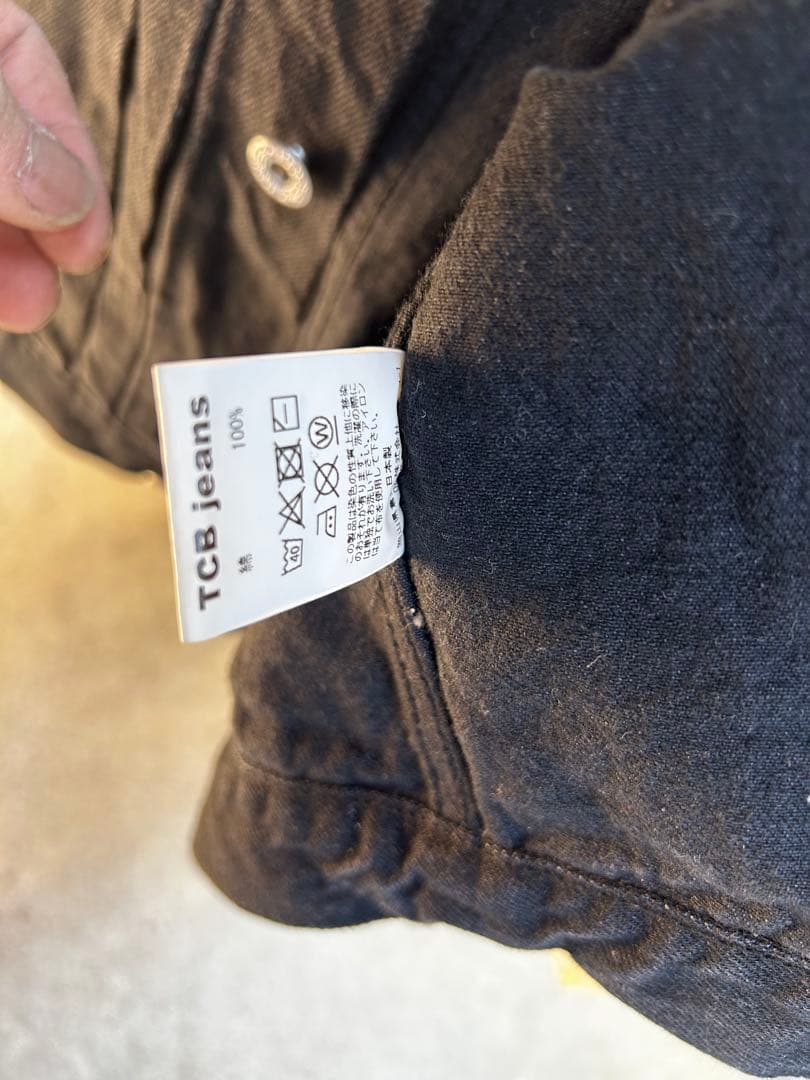 TCB ジーンズS40's デニムジャケット　BK ブラック　大戦　44