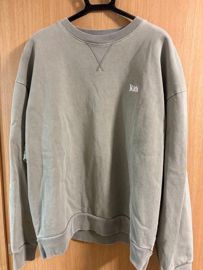 KITH カーキ ロゴ刺繍 スウェット XL