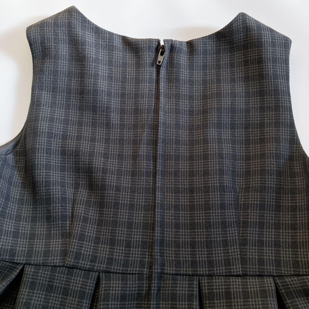 130size ホワイト×チェック セレモニー 入学 卒園 フォーマル 式典