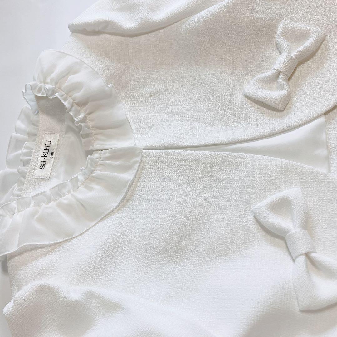 130size ホワイト×チェック セレモニー 入学 卒園 フォーマル 式典