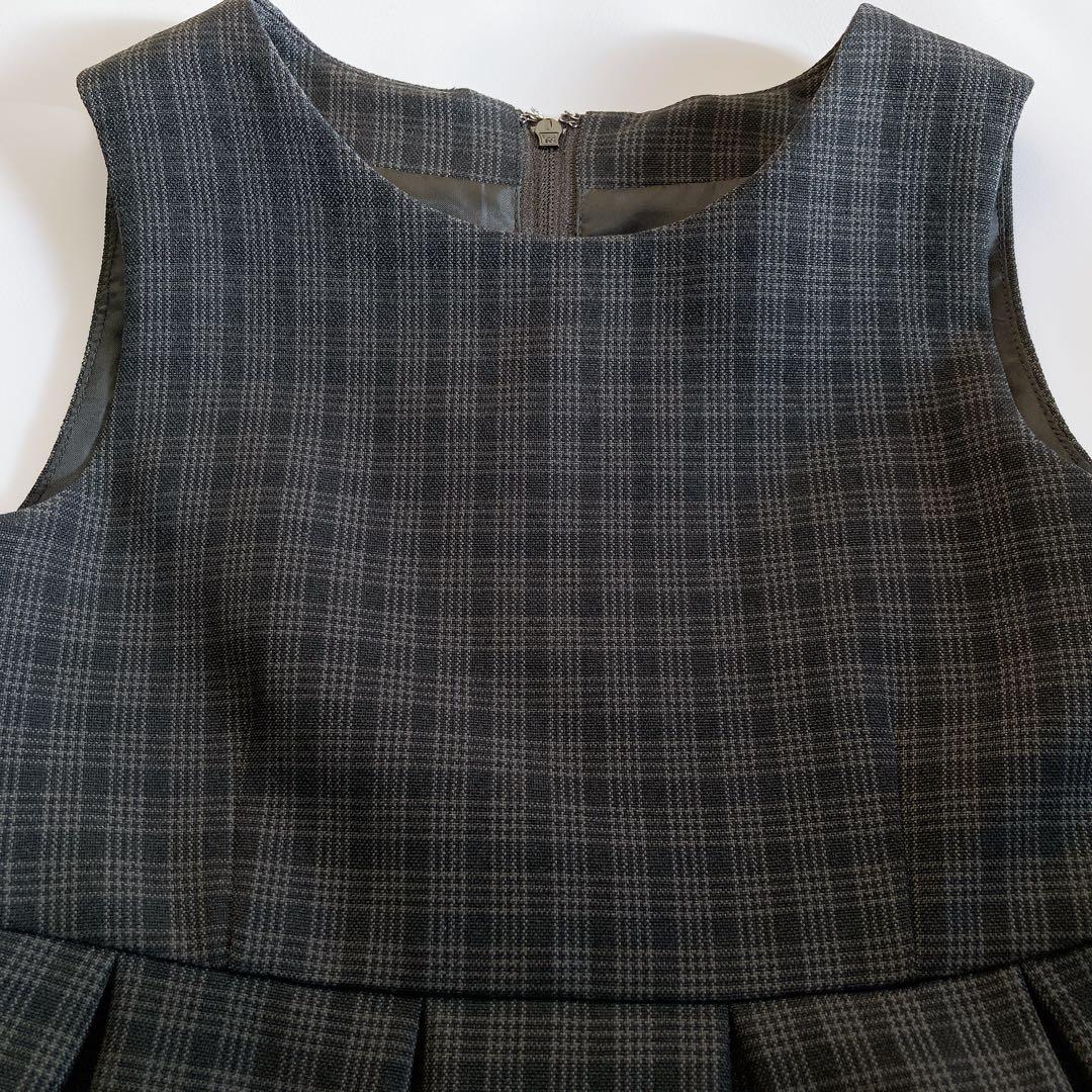 130size ホワイト×チェック セレモニー 入学 卒園 フォーマル 式典