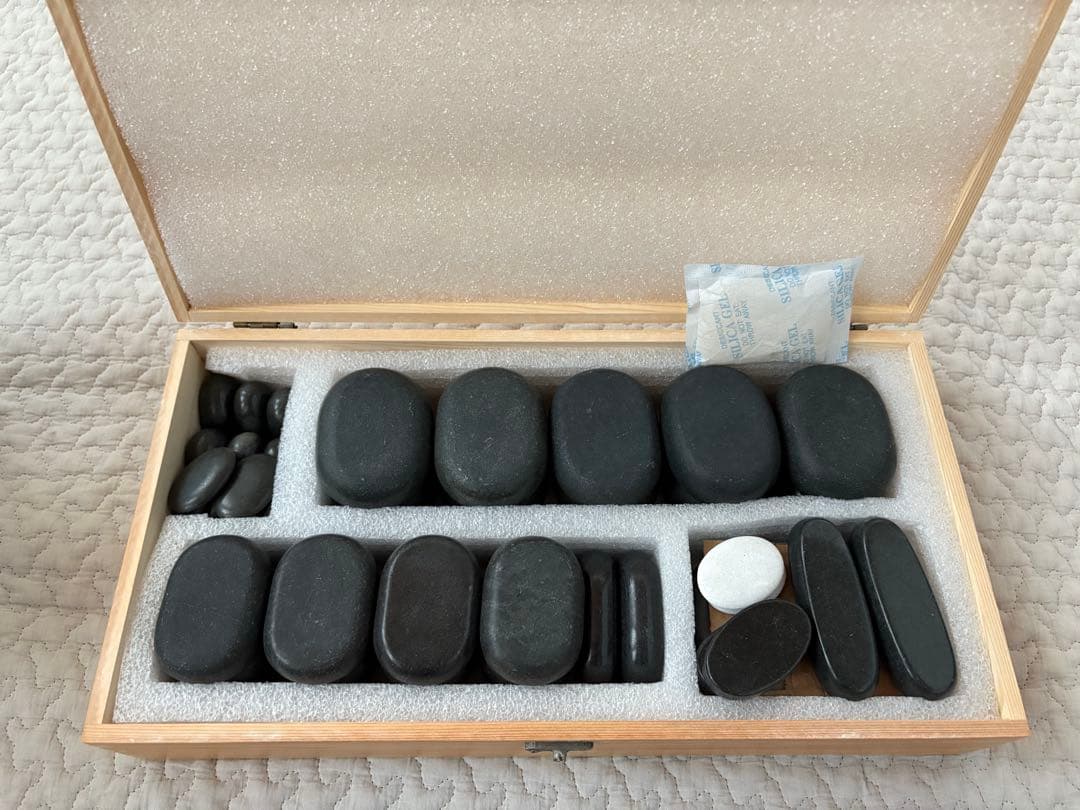 ホットストーンウォーマー＆しゃくし＆ストーン45個セット