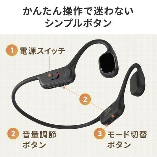 サンワサプライ　骨伝導イヤホン　集音器　HABC1