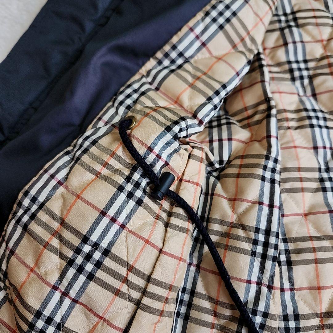 バーバリー ノバチェック裏地 モッズコート 中綿コート ラクーンファー 38