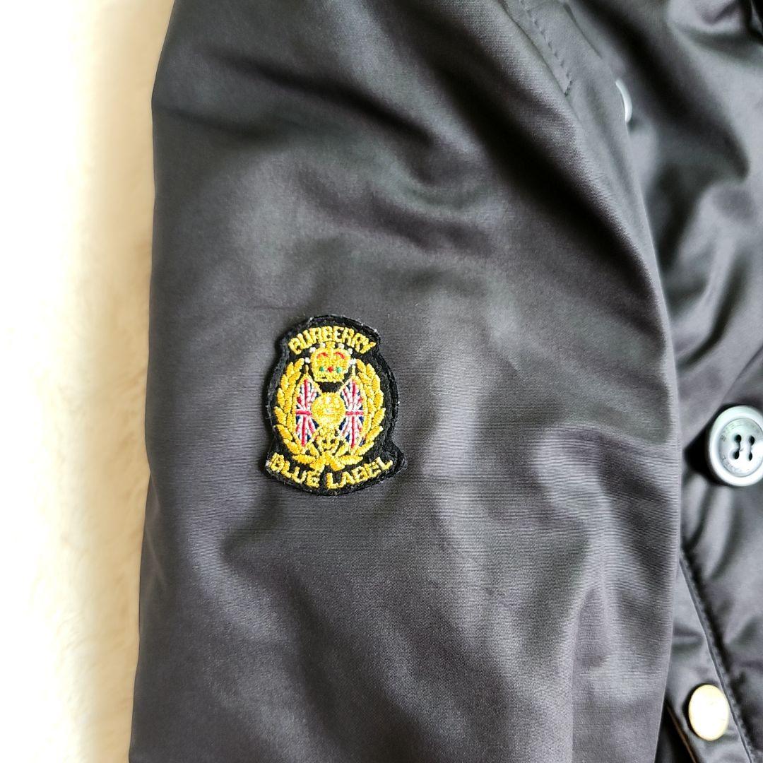 バーバリー ノバチェック裏地 モッズコート 中綿コート ラクーンファー 38