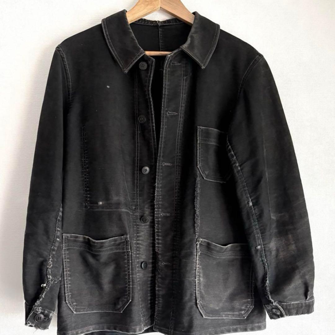 40s ブラックモールスキンジャケットDubure & Deverchere