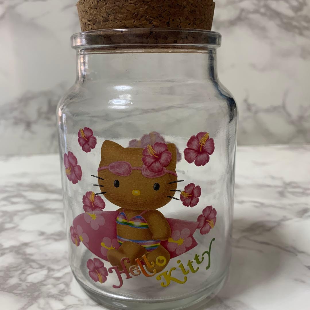 Sanrio Hello kitty カオハナ　日焼けサーフィンキティ　ガラス瓶