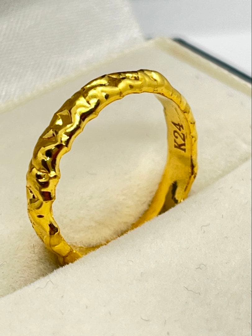 K24 純金 メルトリング 4.7g指輪 リング 刻印あり ハンドメイド