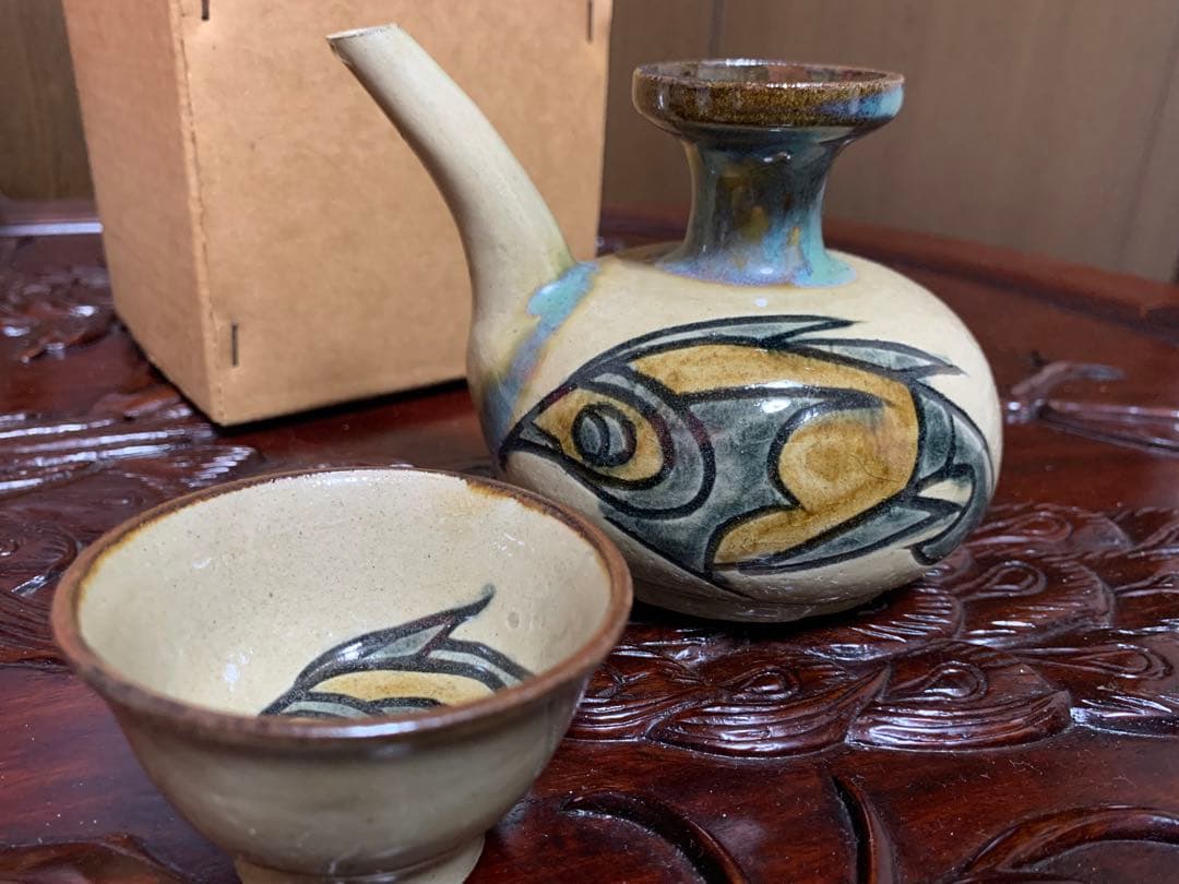 s*u様 須美子さんの器 カラカラ 宮城須美子 人間国宝 猪口 琉球 壺屋焼 や