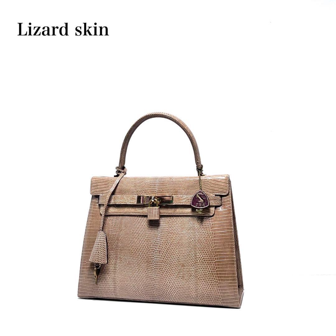 【良品】TOKYO Lizard skin リザード/ゴールド金具/ハンドバッグ