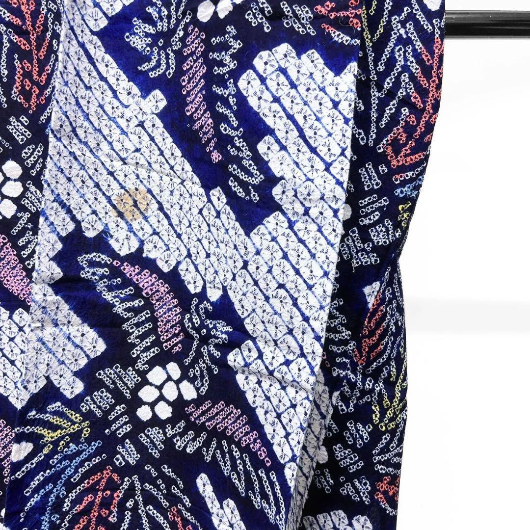 浴衣　有松鳴海絞り　鳳凰模様　着物　053w p