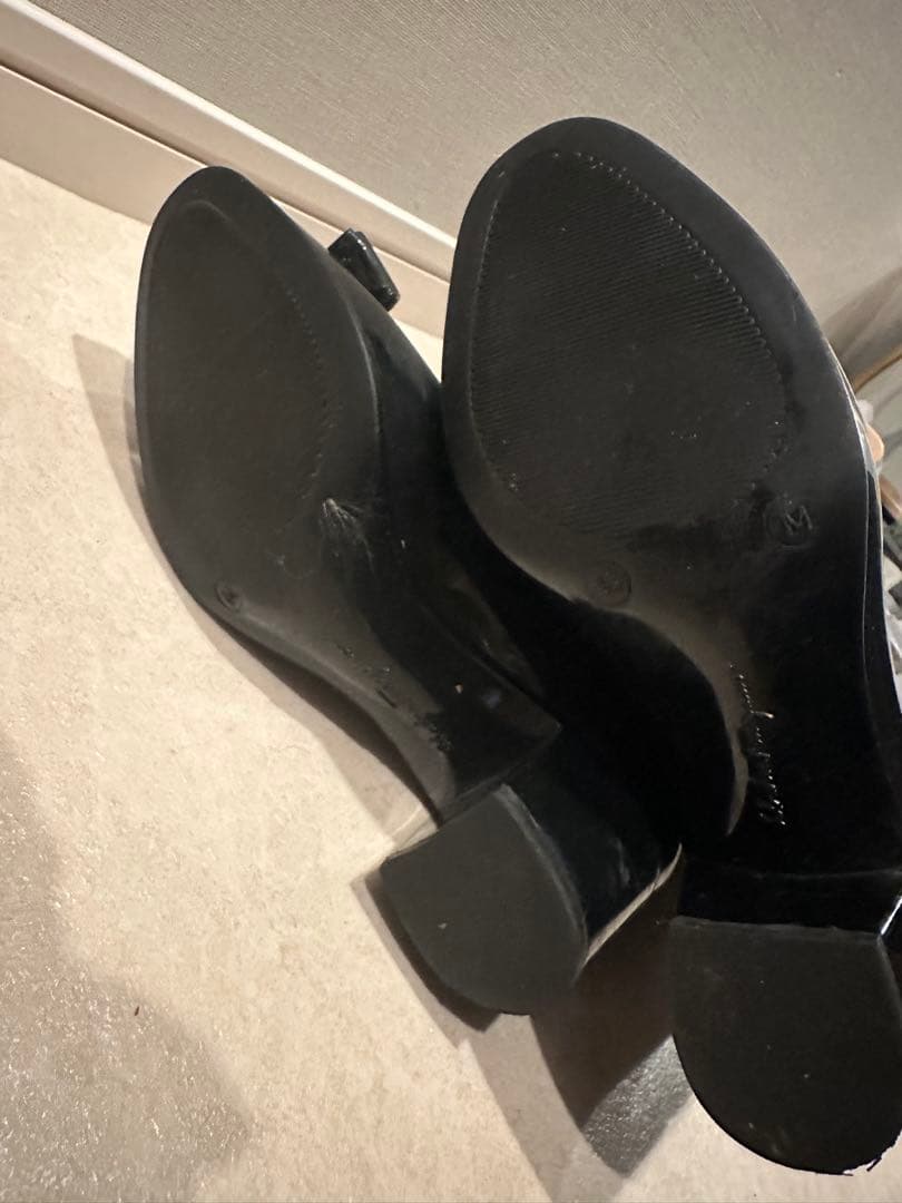 【Ferragamo】フェラガモ ヴァラリボン レインブーツ長靴ブラック雨具6M