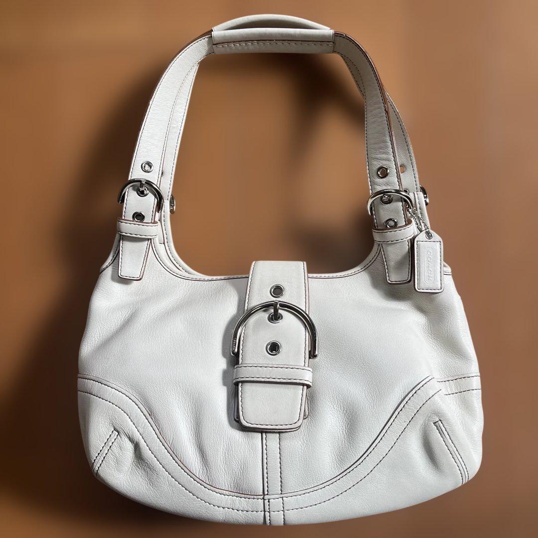 未使用 COACH ホワイトレザー ハンドバッグ コーチ ショルダーバック