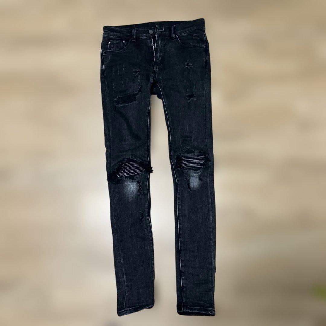 mnml ダメージ加工 スキニーデニム28