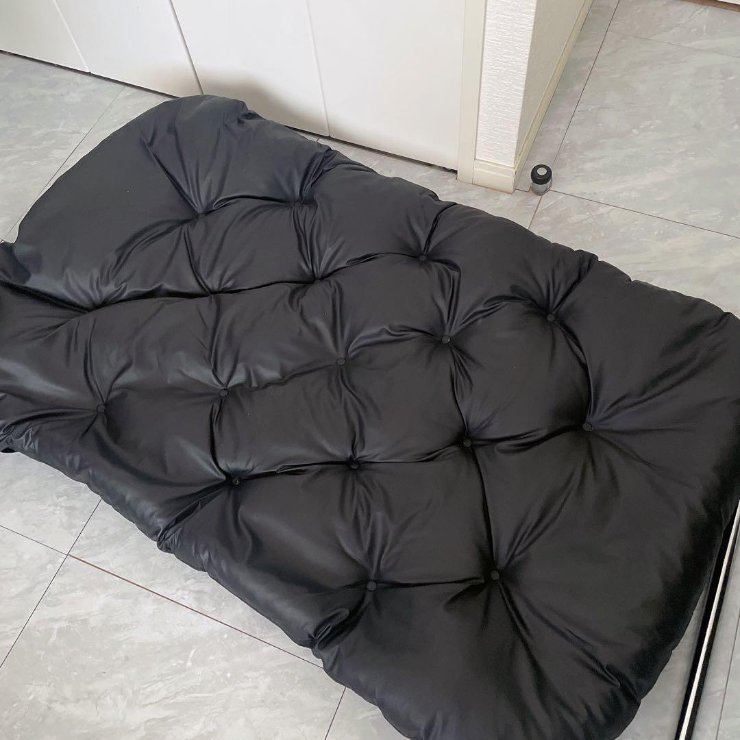 【美品】1人掛けソファ/シルバーフレーム/ブラック