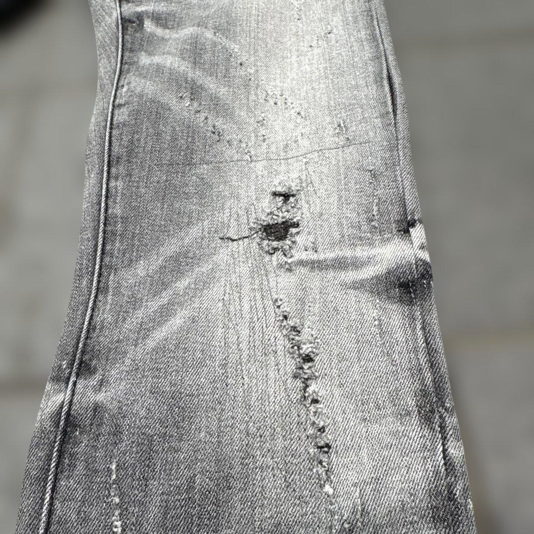 mnmlダメージスキニーデニム 29 スリムフィット グレー　希少