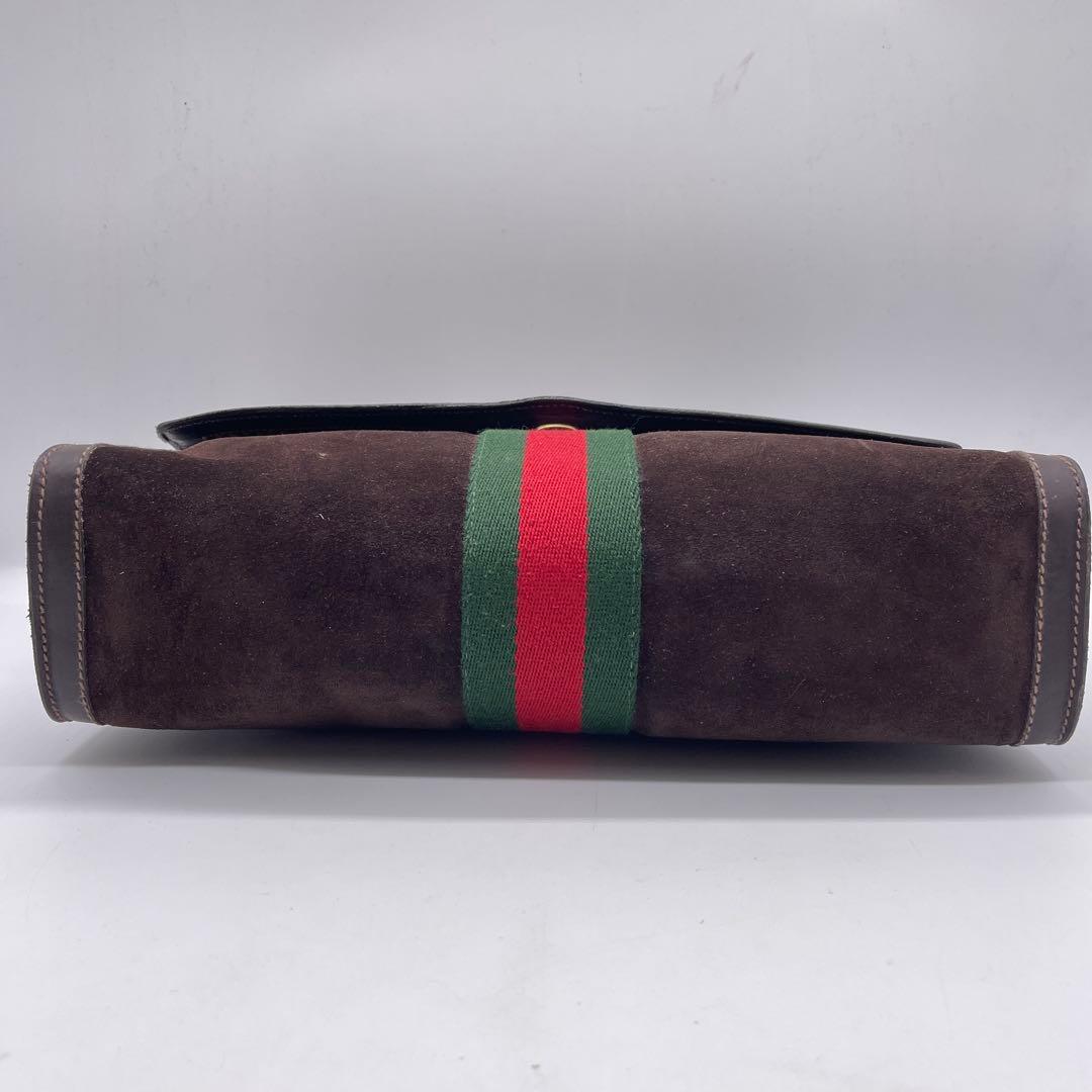 ●GUCCI クラッチバッグ●シェリーライン スエード グッチ レザー オールド