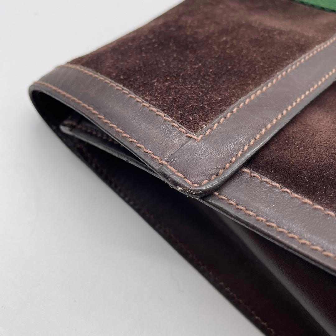 ●GUCCI クラッチバッグ●シェリーライン スエード グッチ レザー オールド