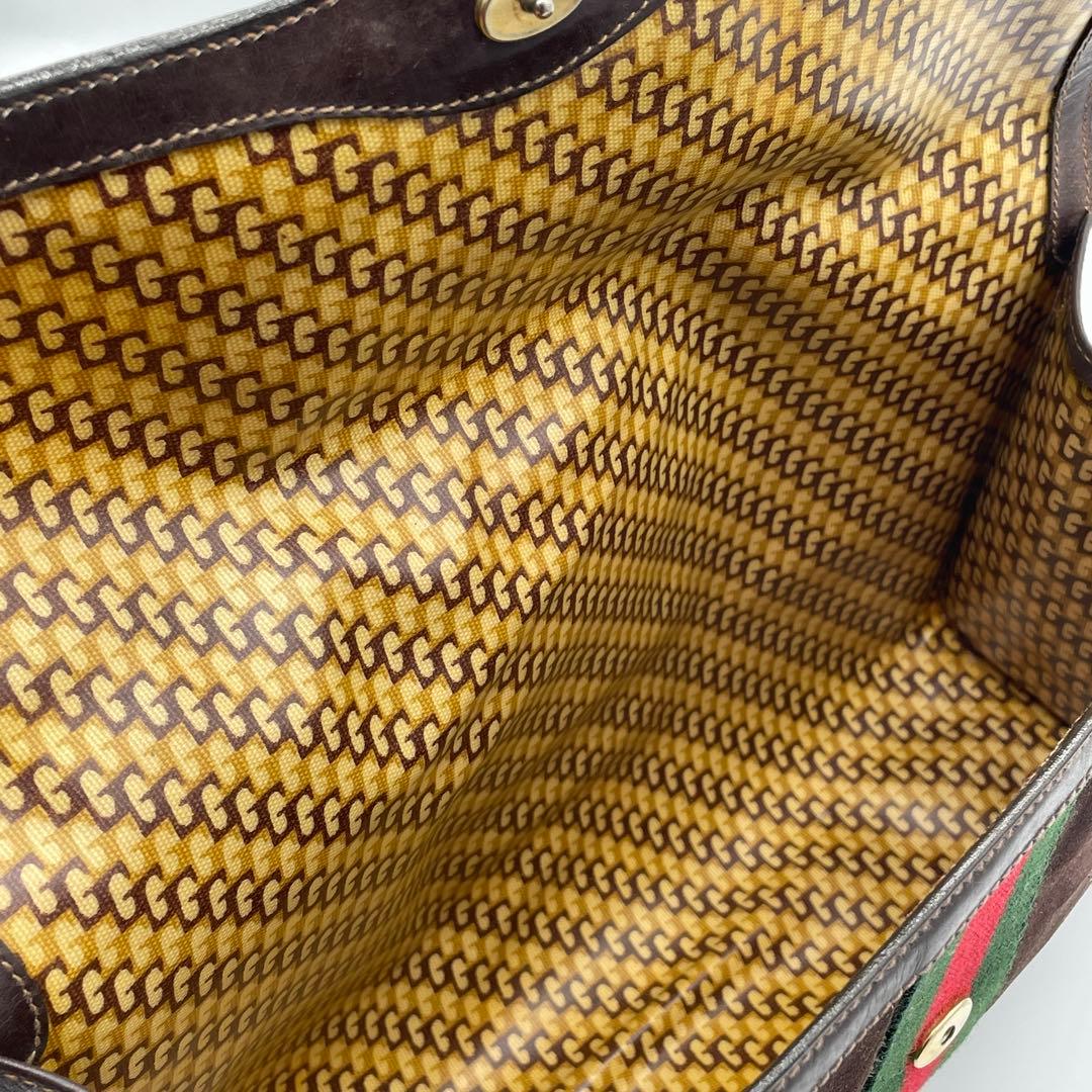 ●GUCCI クラッチバッグ●シェリーライン スエード グッチ レザー オールド