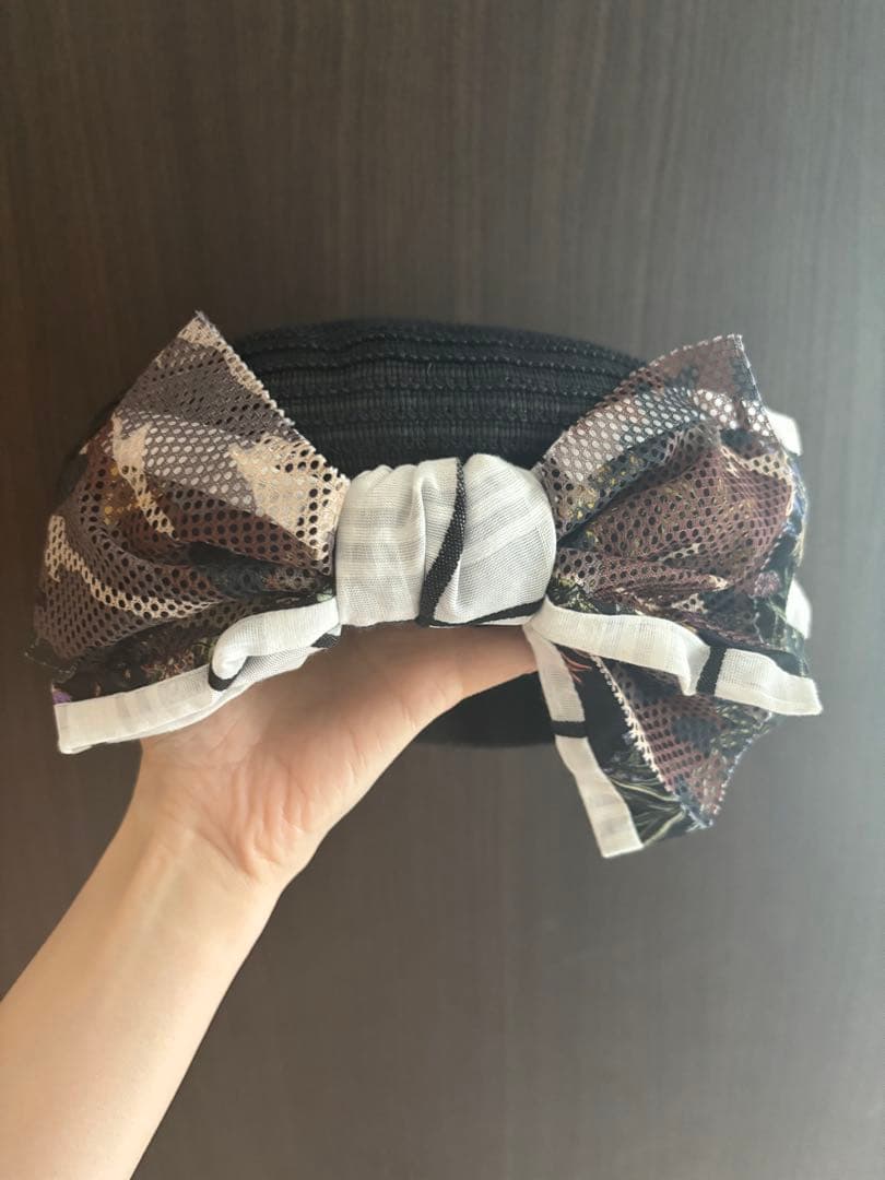 CA4LA 麦わら ベレー帽 リボン