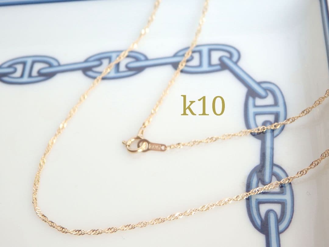 平蔵　k10ネックレス　スクリューチェーン　フリーアジャスター付き