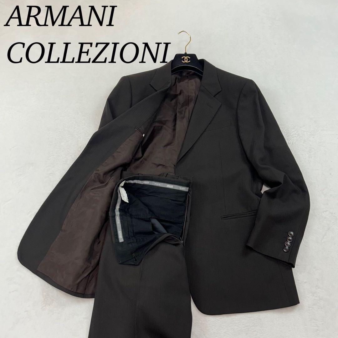 K279 XL アルマーニコレツォーニ シングル スーツ上下 ブラウン メンズ