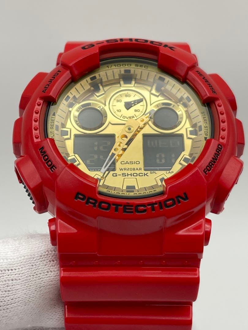 美品 G-SHOCK GA-100VLA-4AJF レッド ゴールド カシオ