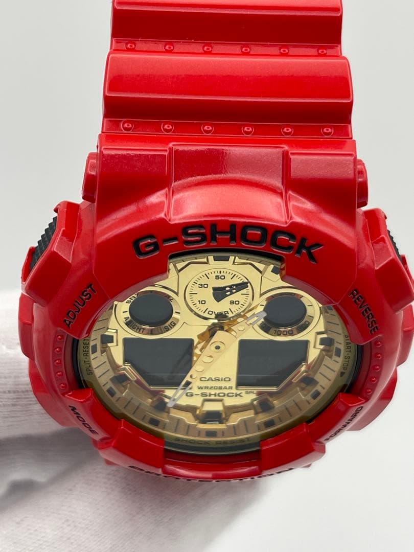 美品 G-SHOCK GA-100VLA-4AJF レッド ゴールド カシオ