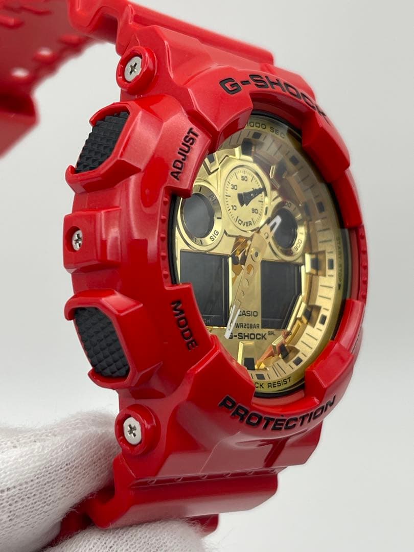 美品 G-SHOCK GA-100VLA-4AJF レッド ゴールド カシオ