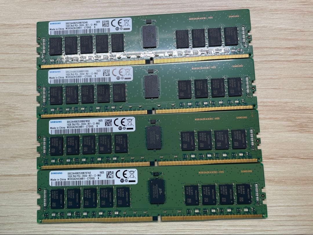 Samsung DDR4-16GB×4枚 計64GB ECC REG