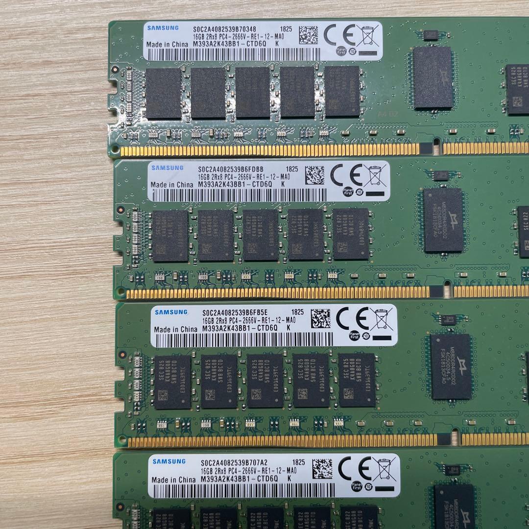 Samsung DDR4-16GB×4枚 計64GB ECC REG