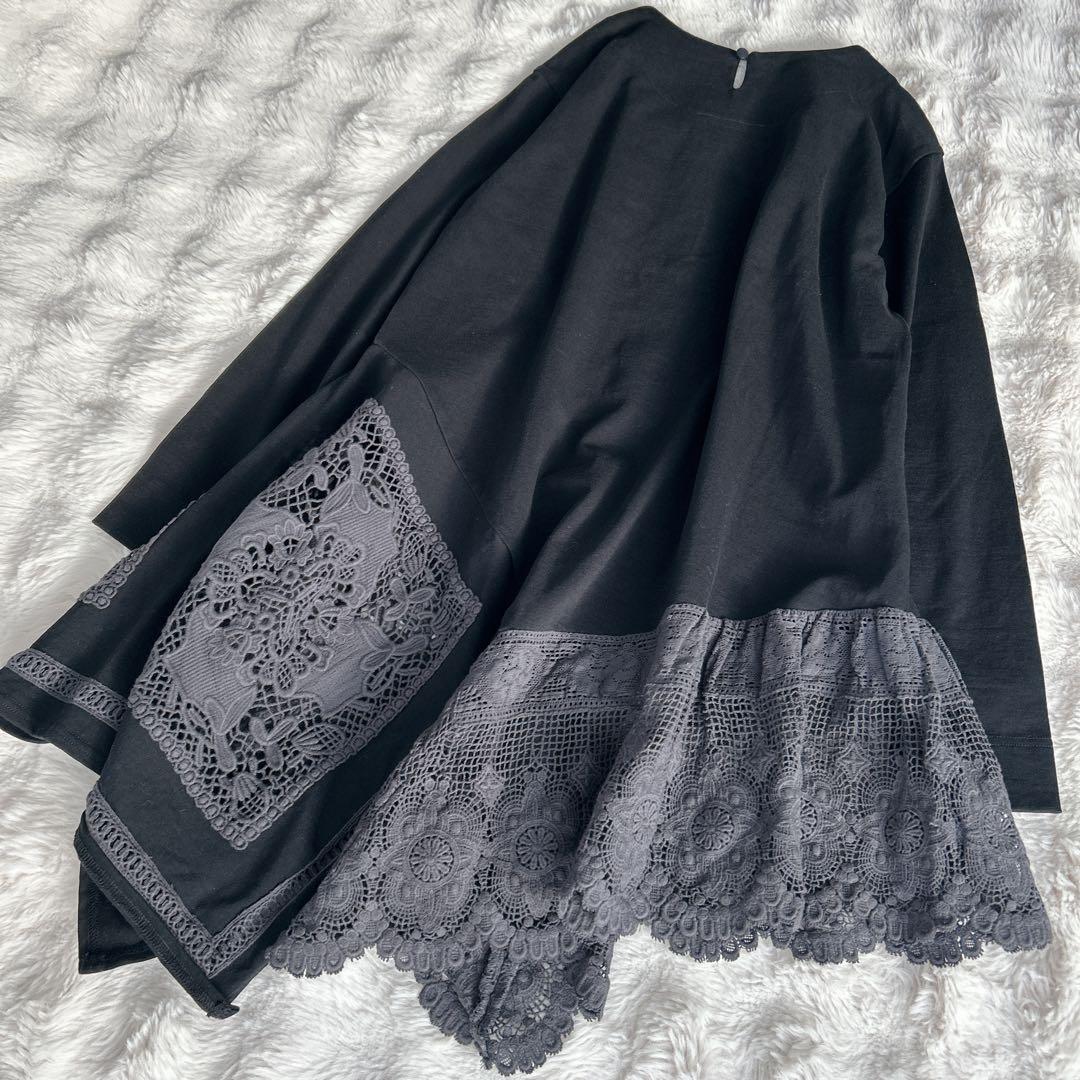 ビアズリー★綿100％ 裏毛カットソー レース裏毛チュニック