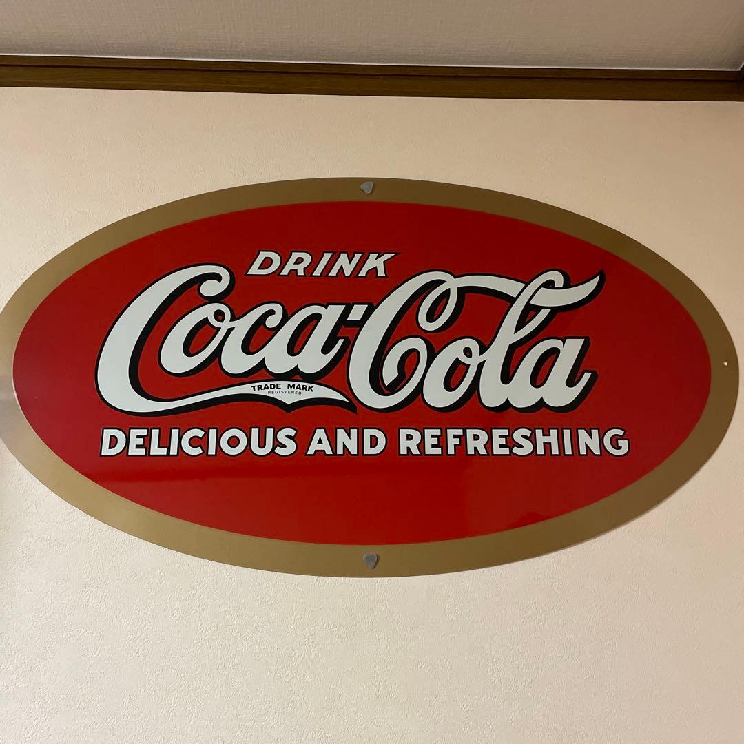 Coca-Cola オーバル型サイン非売品 昭和レトロ　80年代　希少